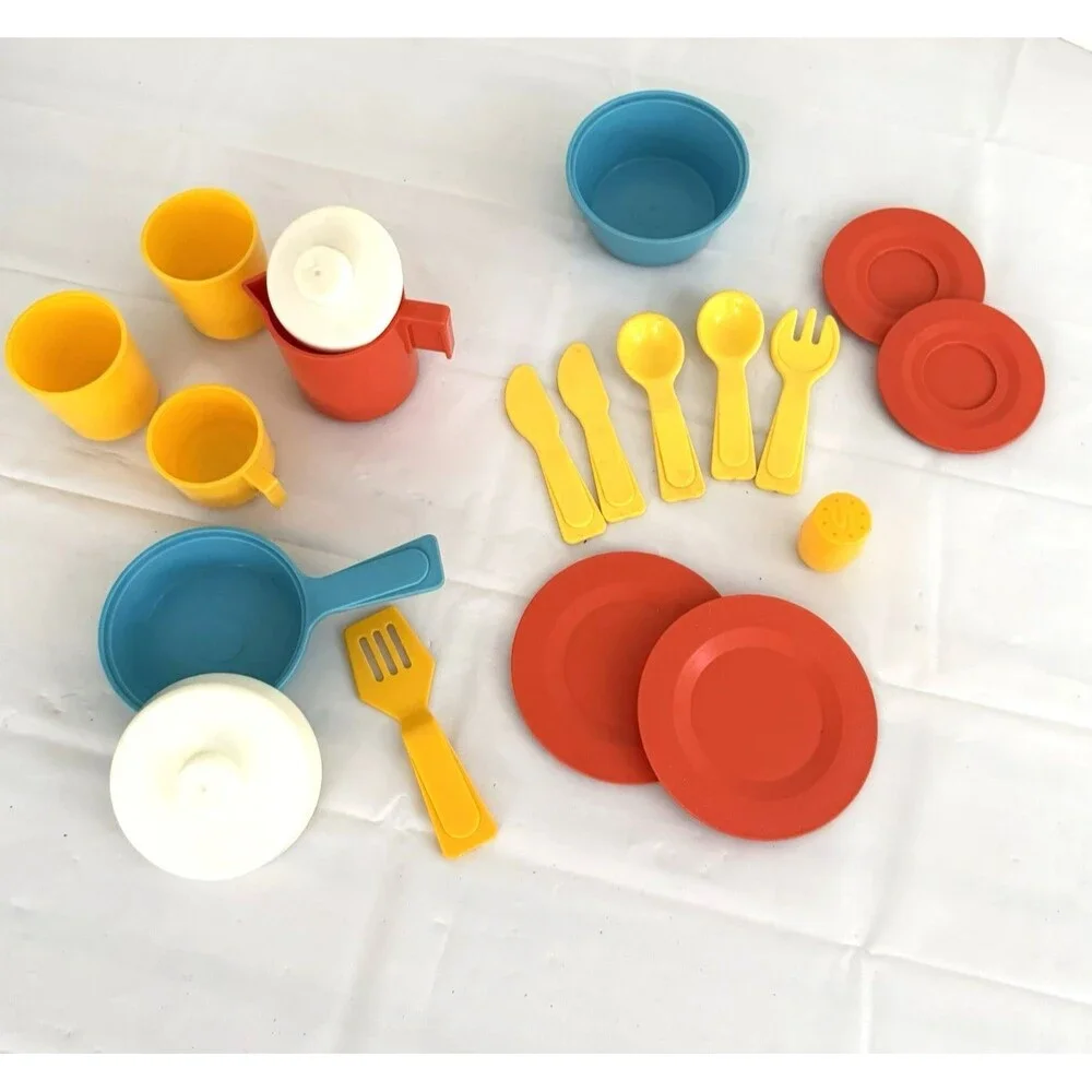 Vtg 1978 Fisher-Price Stove Top Glow Magic Burners 919 Accessories Bell WORKS